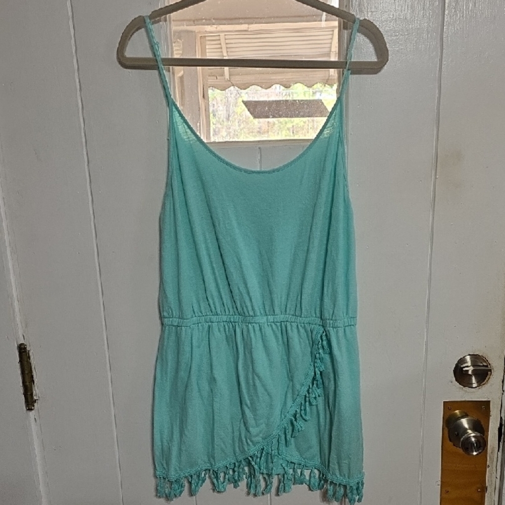 Victoria's Secret Women's Loungewear Beach Cover Up Nightgown Mint Fringed Sz L